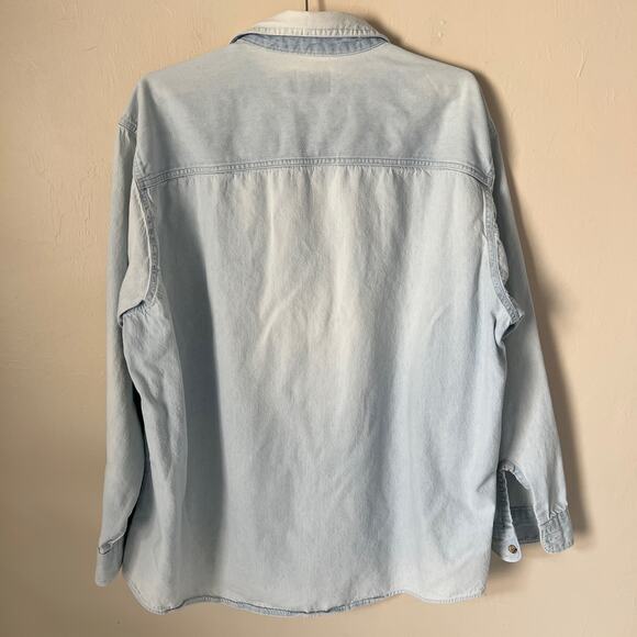 Vintage 90's JAMMIN 92.3 Button Down Chambray Shirt USA Made Size XL - Picture 2 of 12
